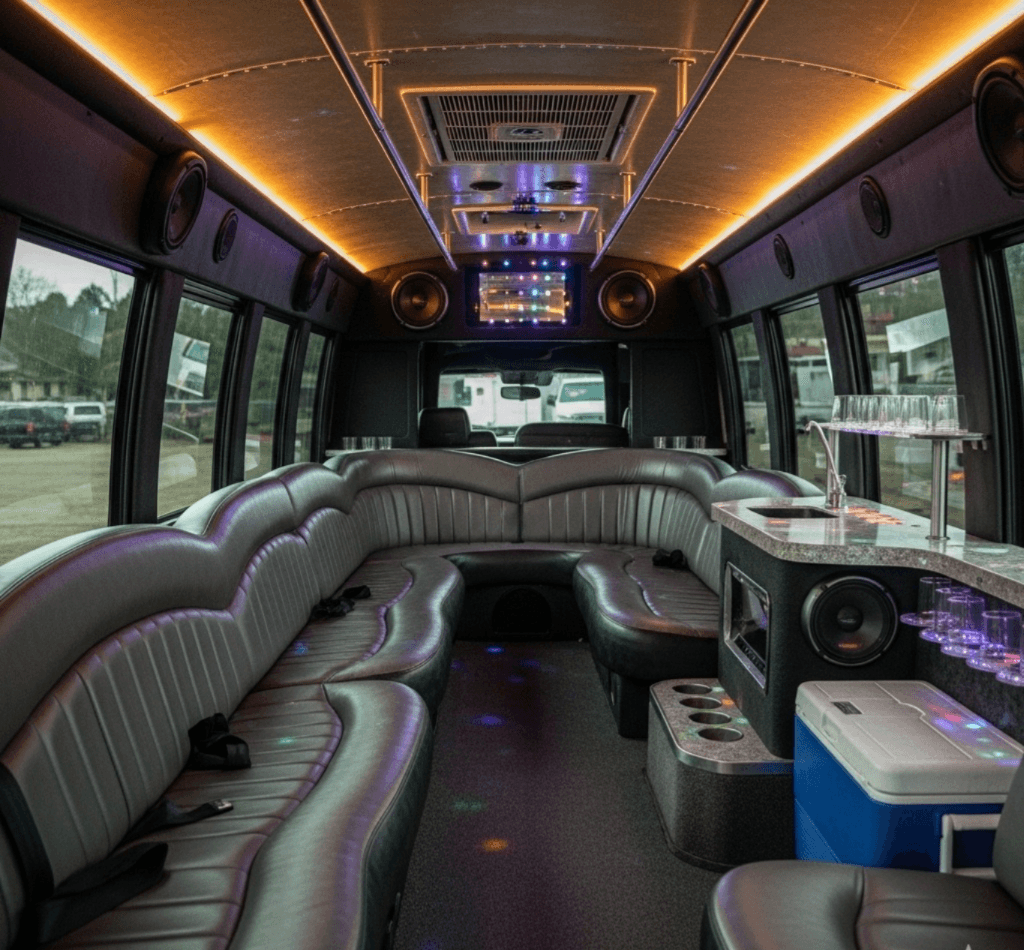 Interior view of Small Party Bus - 14 Passenger