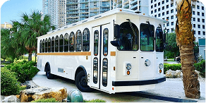 Wedding trolley decorated in Miami