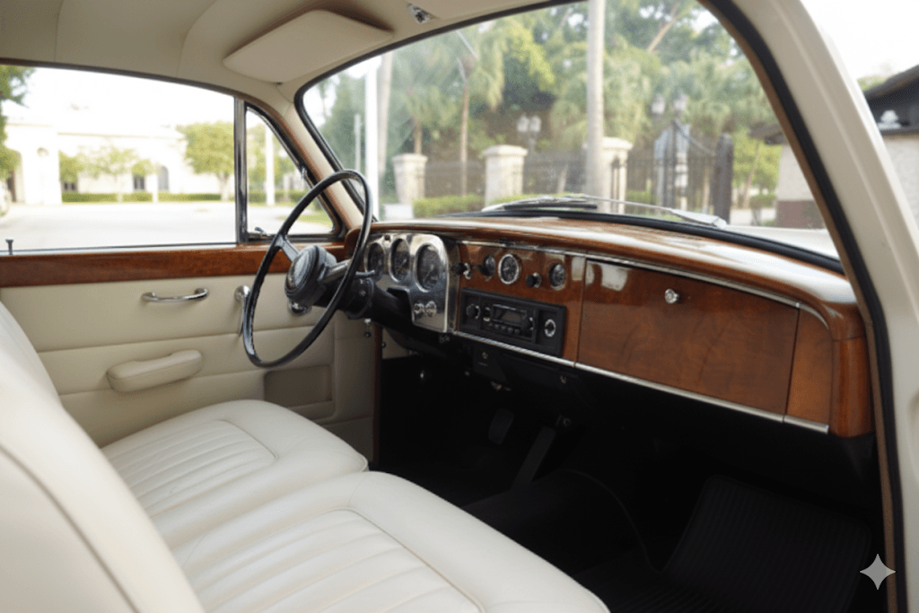 Interior view of Rolls-Royce White – 4 Passengers