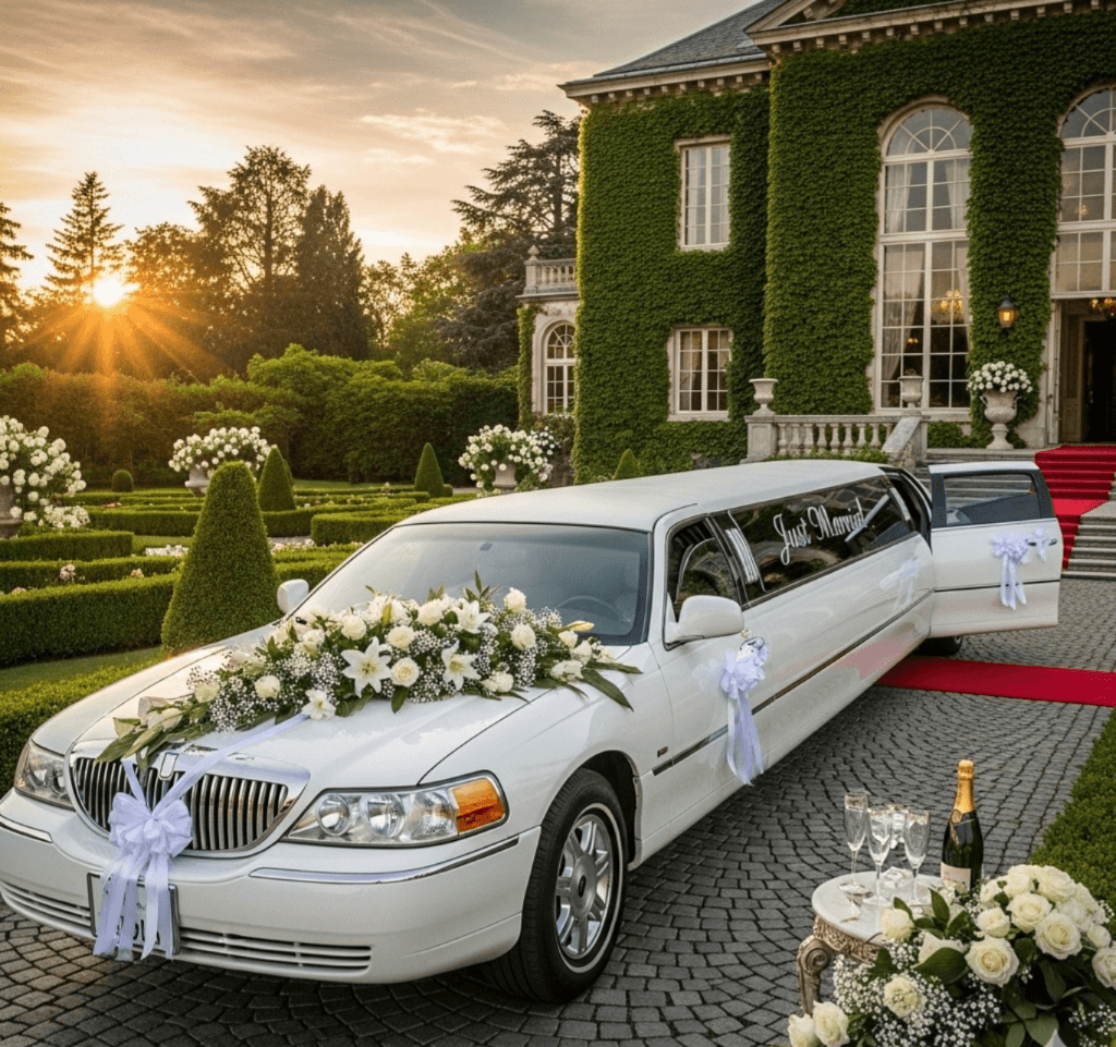 Limo for wedding transportation