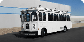 Exterior view of Classic Trolley – 28 Passengers