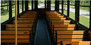 Interior view of Red & Green Trolley - 30 Passengers