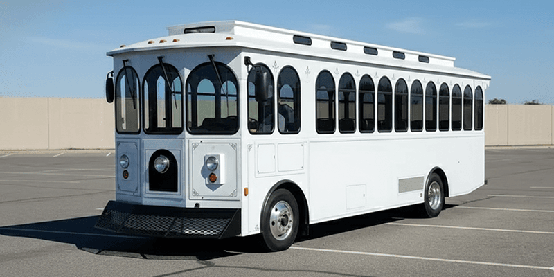 Group enjoying a trolley ride